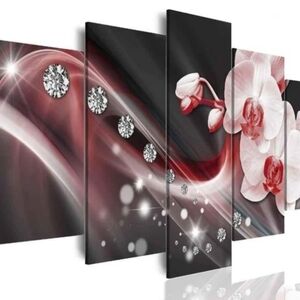 Canvas Wall Art Abstract Orchid Home Decor 5 pc *new*